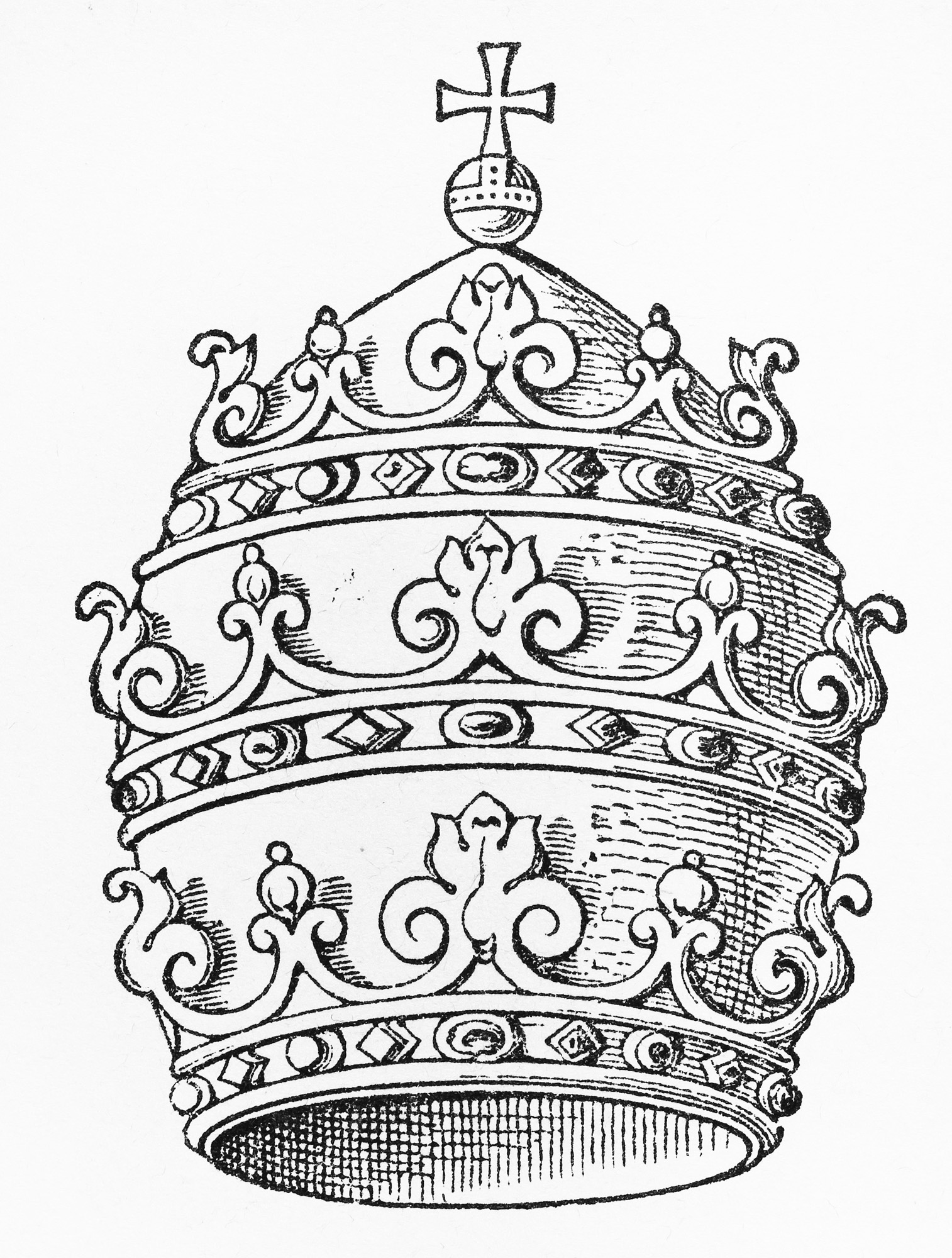 Vintage,19th,Century,Drawing,Of,The,Papal,Tiara,-,Picture